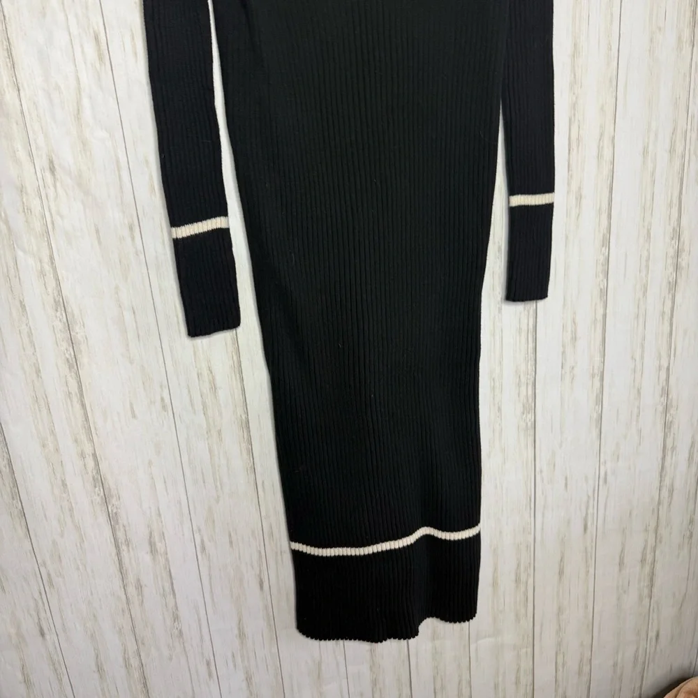 EVERLANE Cotton Wide Rib Midi Dress - Black Small
